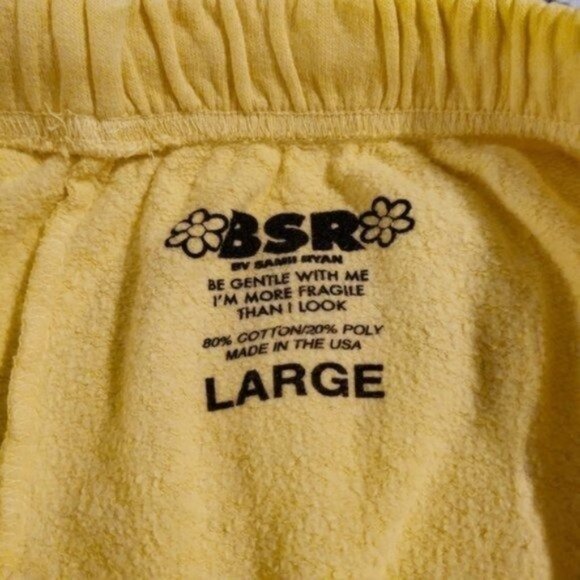 BSR By Samii Ryan Isn't It Lovely Daisy Print Joggers Yellow Size Large - Picture 5 of 6